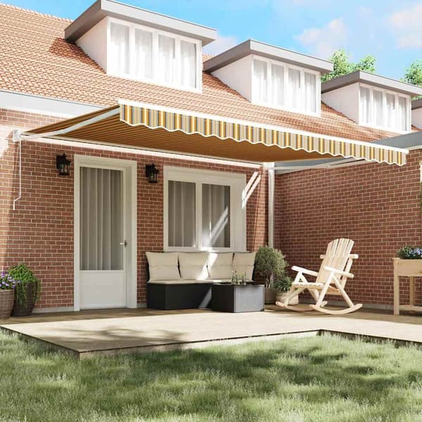 vidaXL Utfällbar markis Flerfärgsdesign 450 × 300 cm
