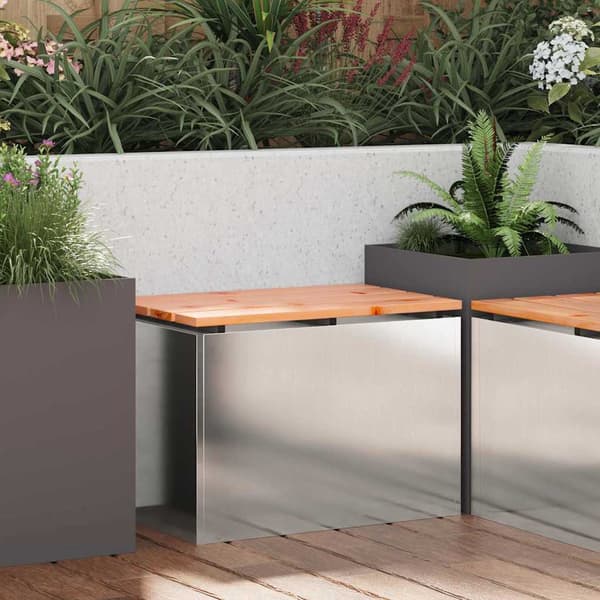 vidaXL Hagebenk sølv 60 x 40 x 43 cm Rustfritt stål