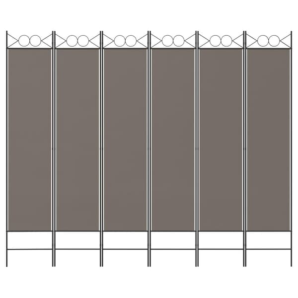 vidaXL Rumsavdelare 6 paneler antracit 240x220 cm tyg