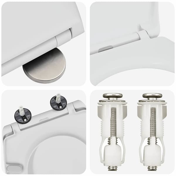 vidaXL Vit Plast Standard Stabil Standard toalettlock Oval