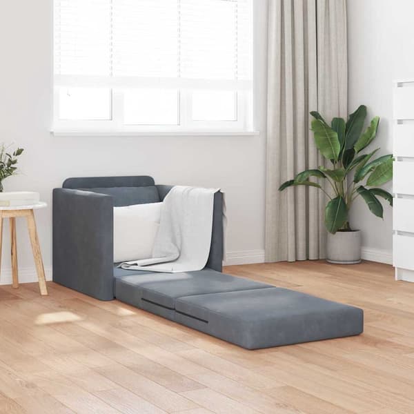 vidaXL Soffsäng Mörkgrå 74 x 77 x 81 cm Sammet