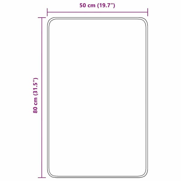 vidaXL Badmatta Röd 50 x 80 cm Polypropylen