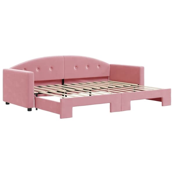 vidaXL Dagbädd utdragbar rosa 80x200 cm sammet