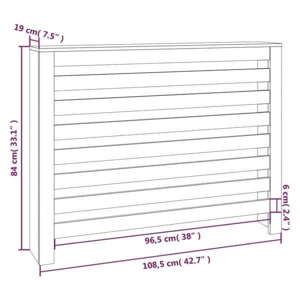 vidaXL Elementskydd Vit 108,5x19x84 cm massiv furu