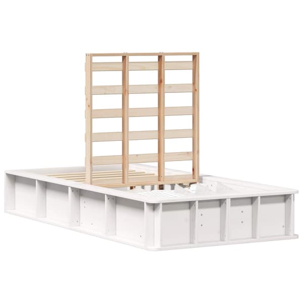 vidaXL Sängram Vit 100 x 200 cm Massiv furu