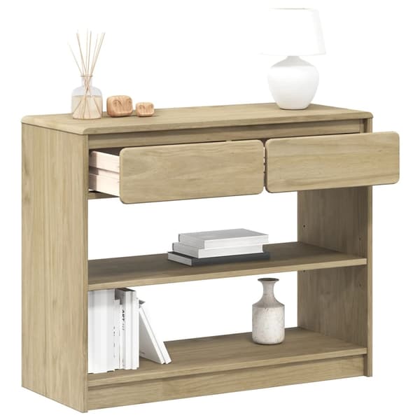 vidaXL Konsollbord SAUDA eik 89,5x36,5x73 cm heltre furu