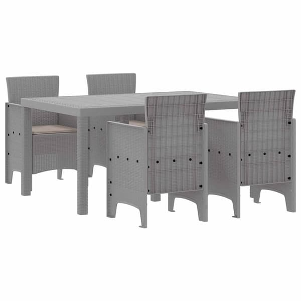 vidaXL Trädgårdsmöbelset 5 pcs Ljusgrå Polt rotting
