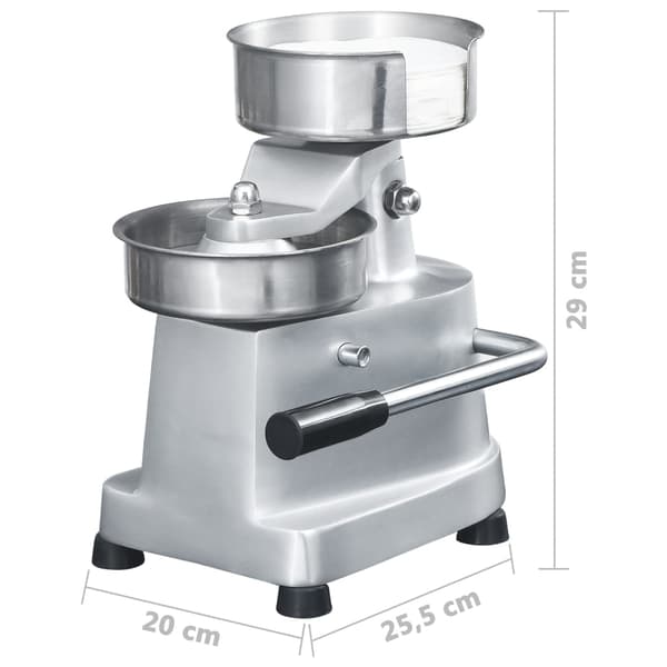 vidaXL Hamburgerpress med 500 pappersark aluminium 10 cm
