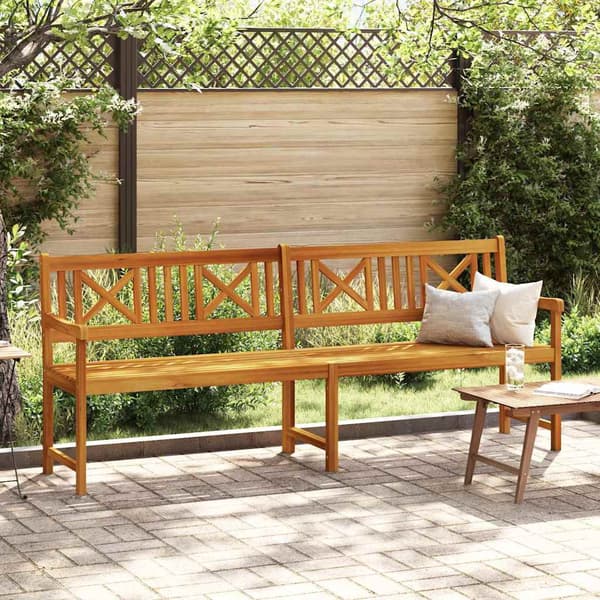 vidaXL Hagebenk Brun 220 x 56 x 90 cm Solid akasietre