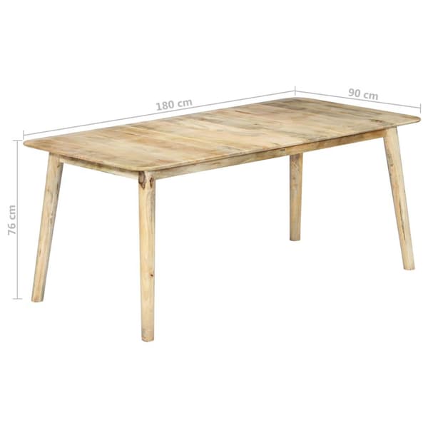 vidaXL Spisebord 180x90x76 cm heltre mango