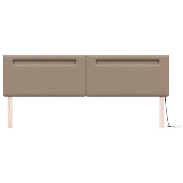 vidaXL LED huvuddyna Cappuccino 200 cm Konstläder