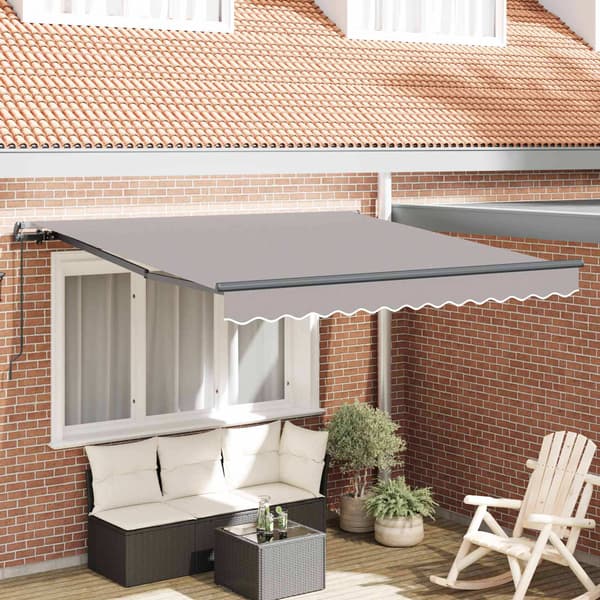 vidaXL Infällbar Markis Ljusgrå 300 x 250 cm Polyester och stål