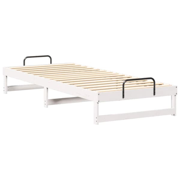 vidaXL Sängram Vit 80 x 220 cm Massiv furu
