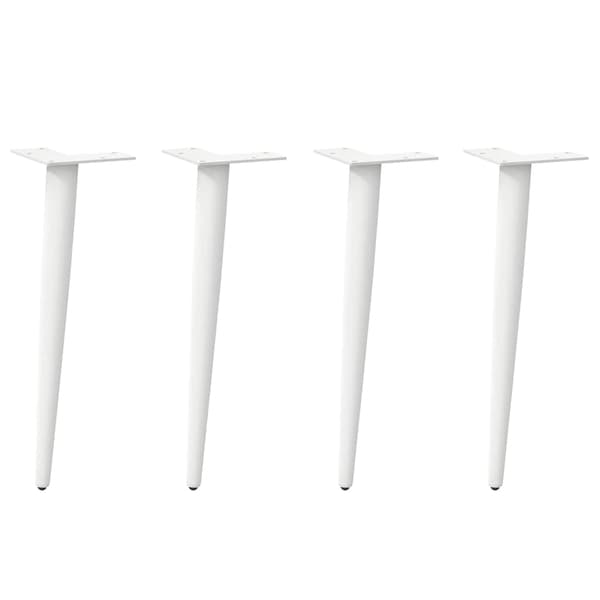vidaXL Soffbordsben konisk form 4 st vit 30-31 cm stål