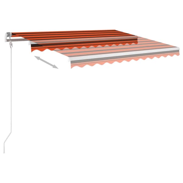vidaXL Automatisk markise med LED og vindsensor 350x250cm oransje/brun
