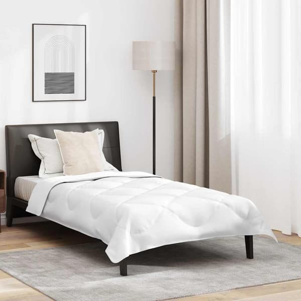 vidaXL Duntäcke med kudde med kudde 2 pcs Vit Mikrofiber