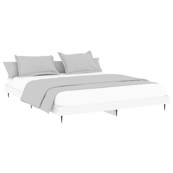 vidaXL Sengeramme hvit 150x200 cm konstruert tre