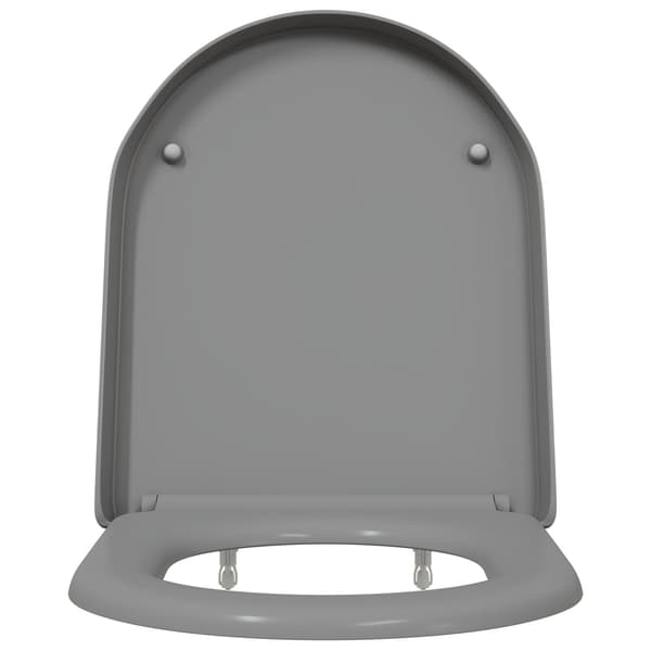 vidaXL Grå Plast Standard Toalettsits Oval Modern Oval toalettsits