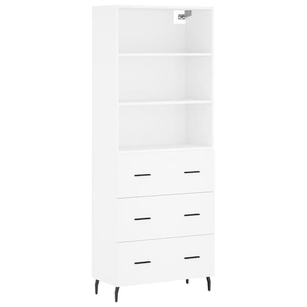 vidaXL Highboard hvit 69,5x34x180 cm konstruert tre