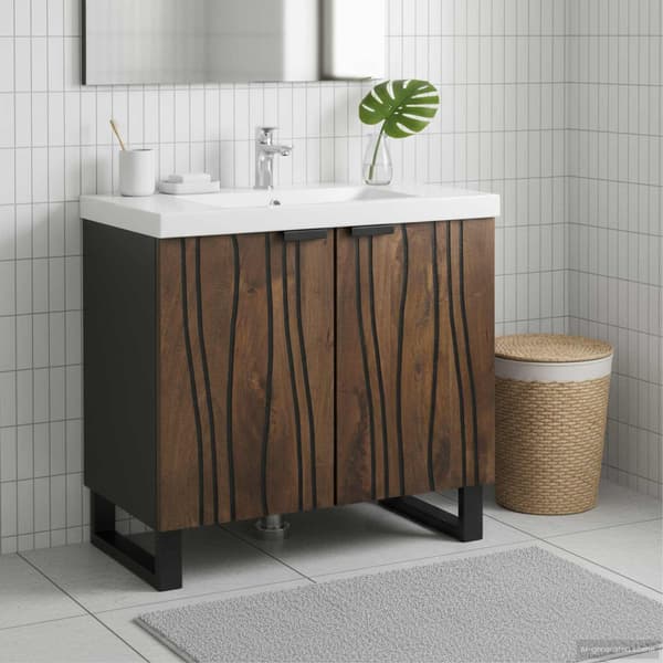vidaXL Baderomsvaskeskap Valnøtt 62 x 33 x 58 cm Konstruert tre