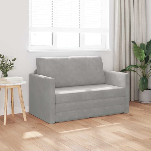 vidaXL Soffsäng Ljusgrå 124 x 71 x 78 cm Sammet