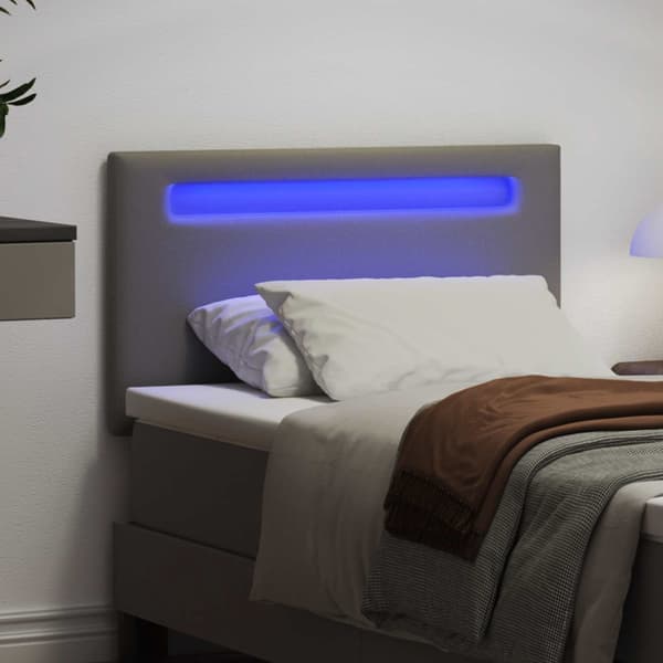 vidaXL LED huvuddyna Grå 90 cm Konstläder
