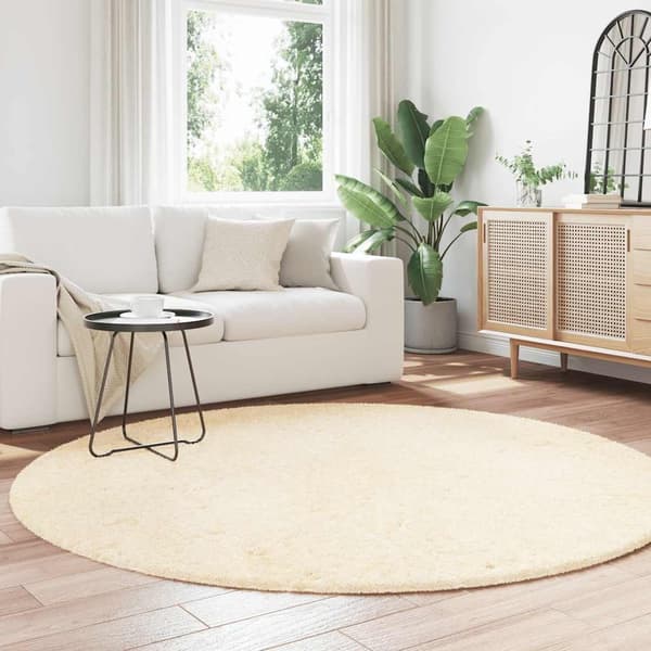 vidaXL Ryamatta med lång lugg NAVARRA gräddvit 200x200 cm polyester