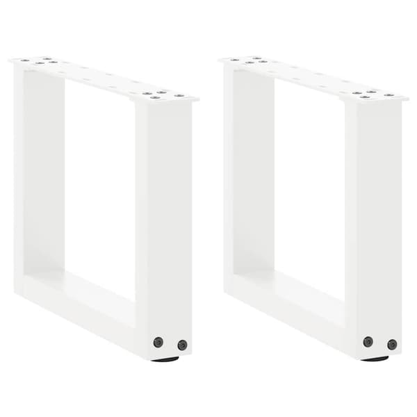vidaXL Soffbordsben U-formade 2 st vit 30x(30-31) cm stål