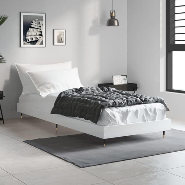 vidaXL Sengeramme hvit 75x190 cm konstruert tre