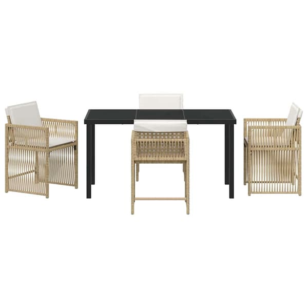 vidaXL Hage Spisegruppe 5 pcs Beige polyrotting