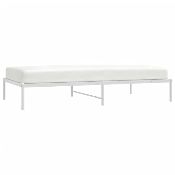 vidaXL Sängram metall vit 107x203 cm