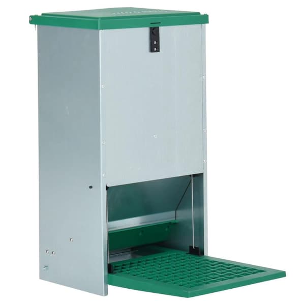 vidaXL Foderautomat för fjäderfä med pedal 20 kg