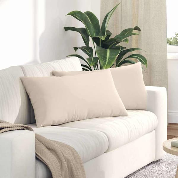 vidaXL Soffkuddar 2 st Beige 80 x 40 cm tyg