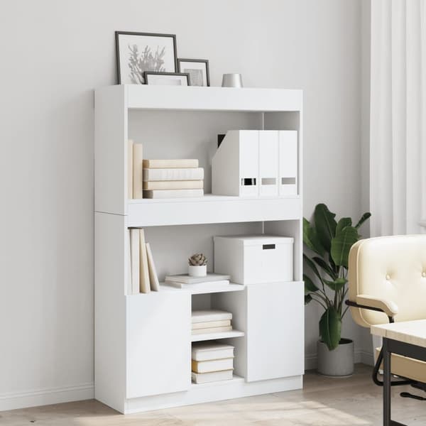 vidaXL Highboard hvit 92x33x140 cm konstruert tre