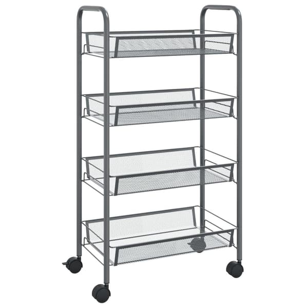 vidaXL Rullvagn 4 våningar grå 46x26x85 cm järn