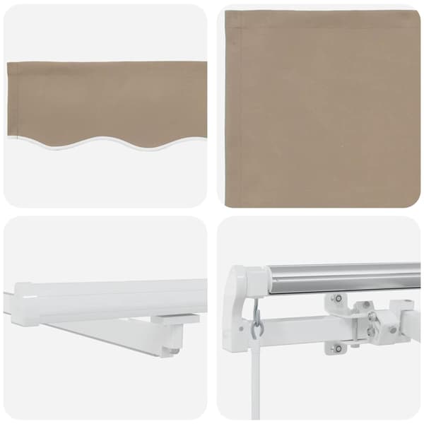 vidaXL Utfällbar markis Beige 450 × 300 cm Tyger och Stål