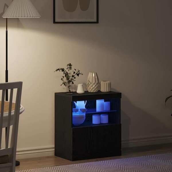 vidaXL Sideboard Svart ek Konstruerat trä Medium Hyllor