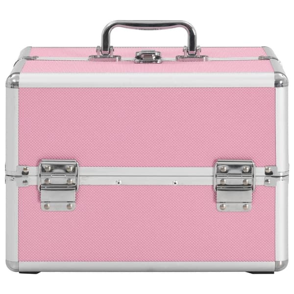vidaXL Sminklåda 22x30x21 cm rosa aluminium