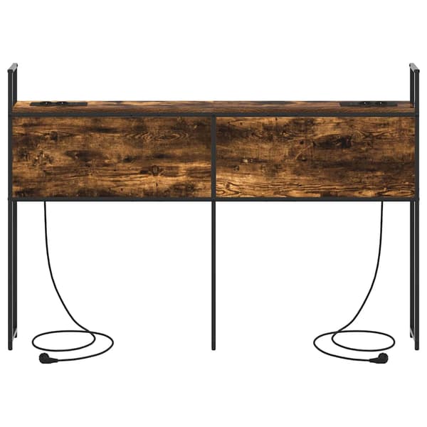 vidaXL Oppbevaringshodegjerde med Ladeplass Røkt eik 163 x 15 x 98 cm