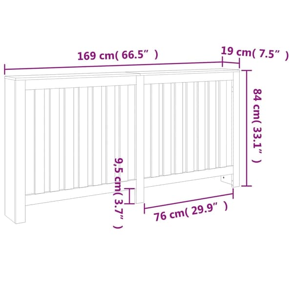 vidaXL Elementskydd vaxbrun 169x19x84 cm massiv furu