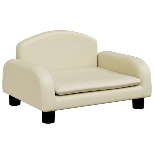 vidaXL Barnsoffa gräddvit 50x40x30 cm konstläder