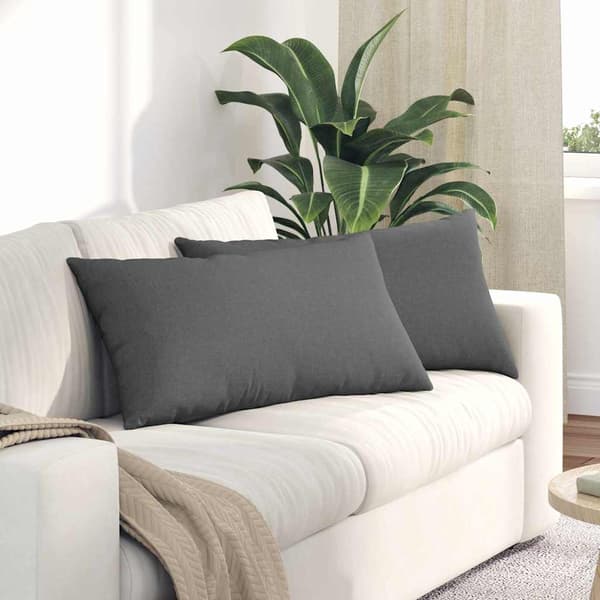 vidaXL Soffkuddar 2 st Mörkgrå 80 x 40 cm tyg