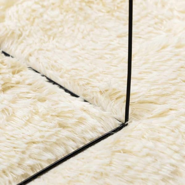 vidaXL Flossteppe med lang luv NAVARRA krem 100x100 cm polyester