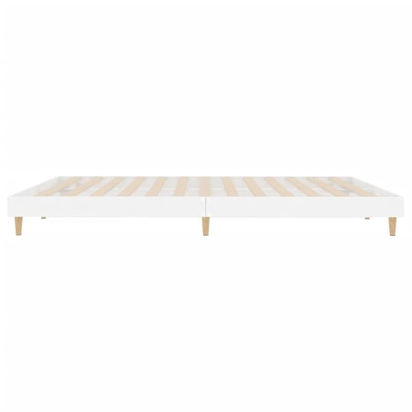 vidaXL Sängram vit högglans 200x200 cm konstruerad trä