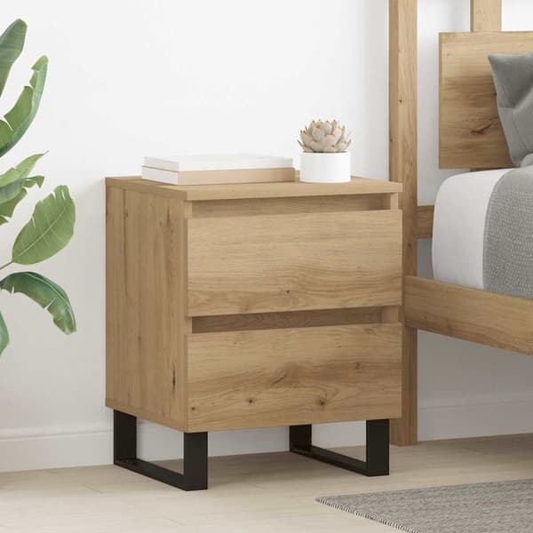 vidaXL Nattbordskap artisan eik 40 x 35 x 50 cm Konstruert tre