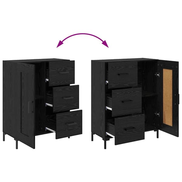 vidaXL Serviesskap Svart eik 69.5 x 34 x 90 cm Konstruert tre