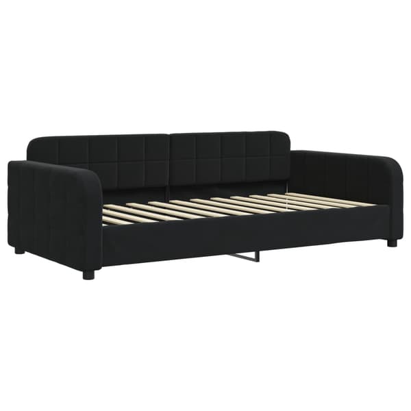 vidaXL Dagbädd med madrass svart 90x200 cm sammet