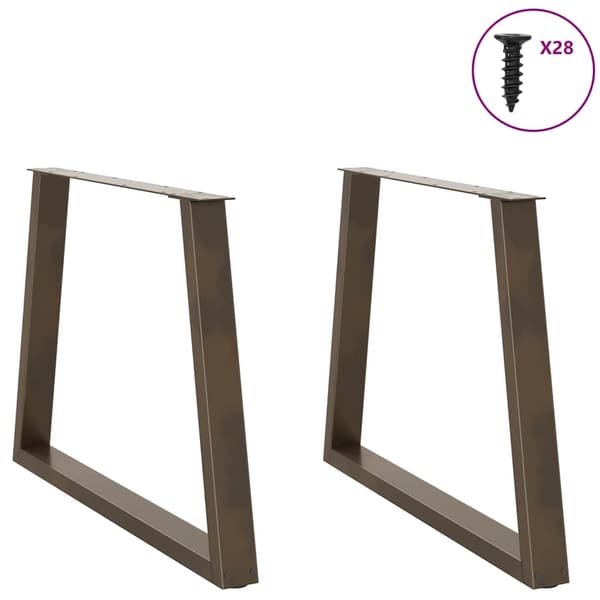 vidaXL Matbordsben V-formade 2 st naturstål 100x(72-73,3) cm stål