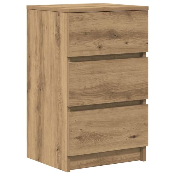 vidaXL Nattskap med 3 skuffer 2 stk artisan eik 39x35x65 cm