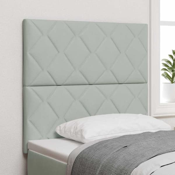 vidaXL LED huvuddyna Ljusgrå 90 cm Sammet